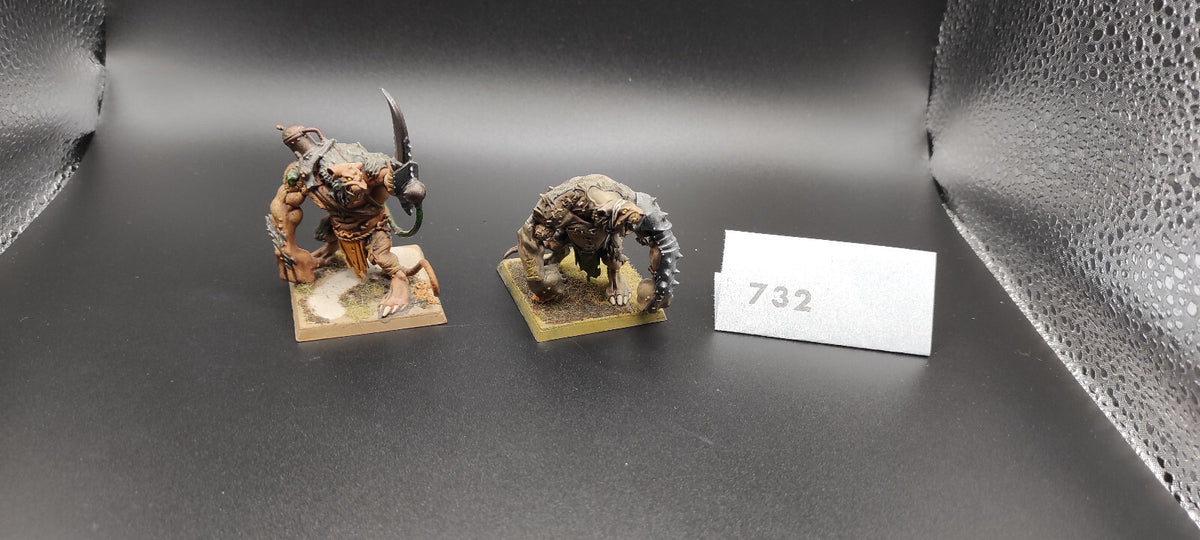 (2) Rat Ogres Skaven Warhammer Fantasy Miniatures -1454-