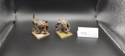 (2) Rat Ogres Skaven Warhammer Fantasy Miniatures -1454-