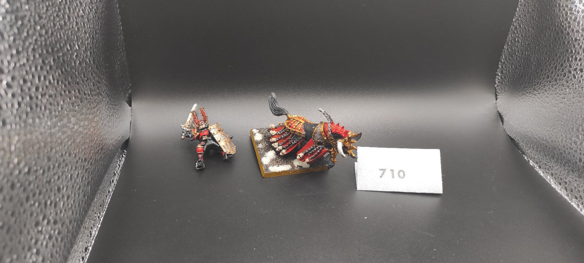 (1) Chaos Lord Khorne on Daemonic Steed METAL Warriors of Chaos Warhammer Fantasy Miniatures -2063-