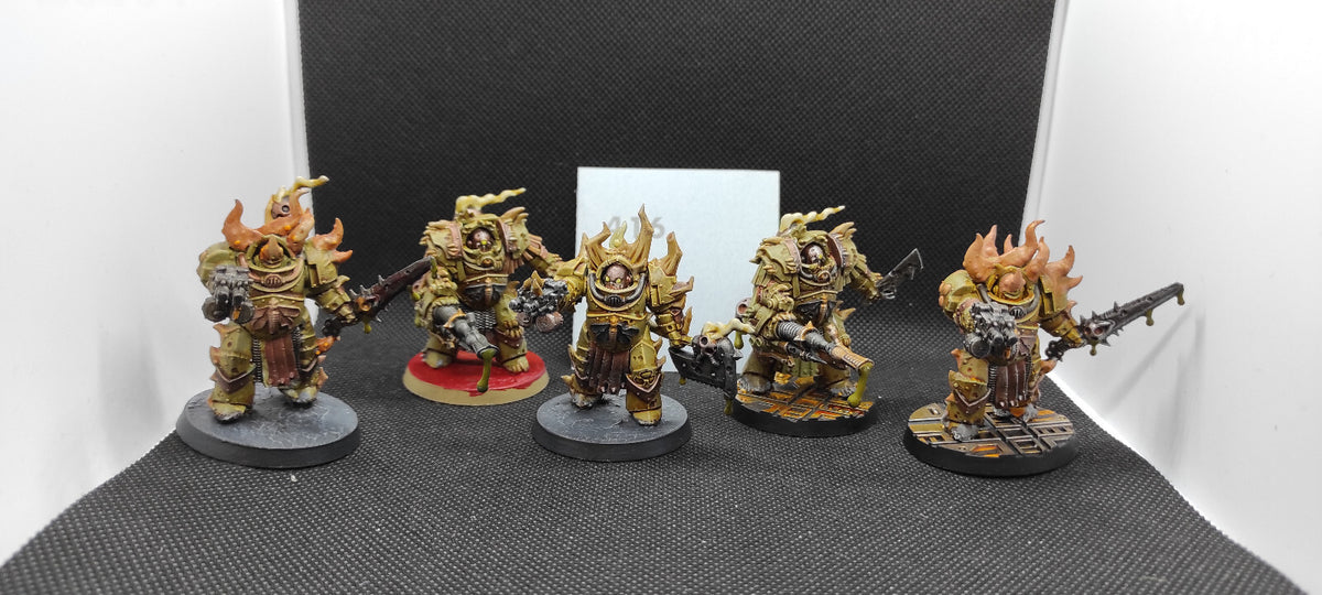 (5) Blightlord Terminators Death Guard Chaos Space Marines Warhammer 40k -2080-