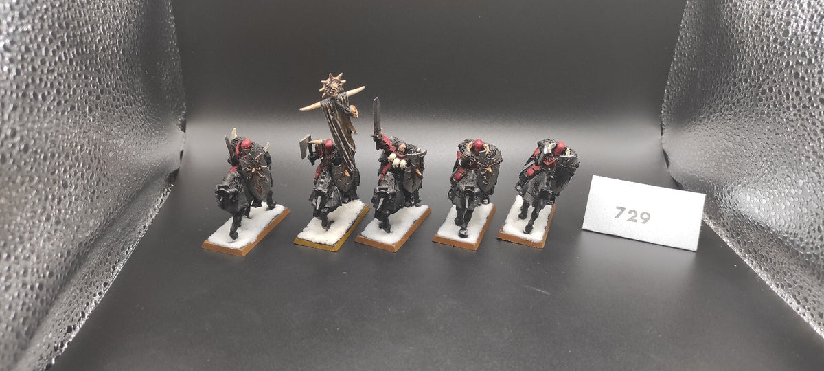 (5) Chaos Knights METAL Warriors of Chaos Warhammer Fantasy Miniatures -2066-