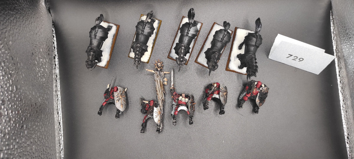 (5) Chaos Knights METAL Warriors of Chaos Warhammer Fantasy Miniatures -2066-