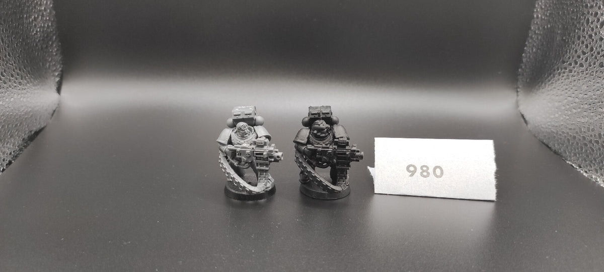 (2) Devastator Heavy Bolter Dark Angels Space Marines Warhammer 40k -1975-