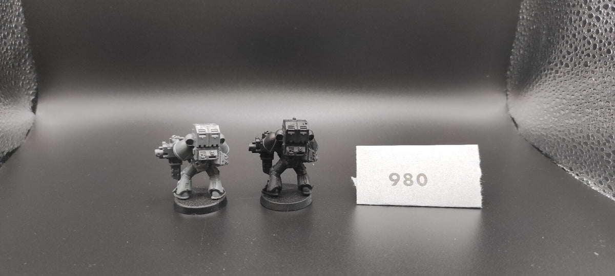 (2) Devastator Heavy Bolter Dark Angels Space Marines Warhammer 40k -1975-