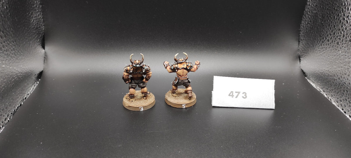 (2) Blood Bowl Chaos Warriors Blood Bowl Miniatures -2449-