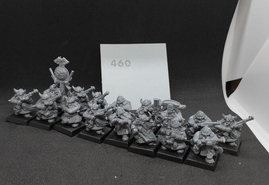 (16) Dwarf with Rifle Thunderer Plastic Warhammer Fantasy Miniatures -1830-