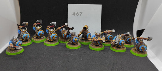 (12) Dwarf Warriors Plastic Painted Warhammer Fantasy Miniatures -1836-
