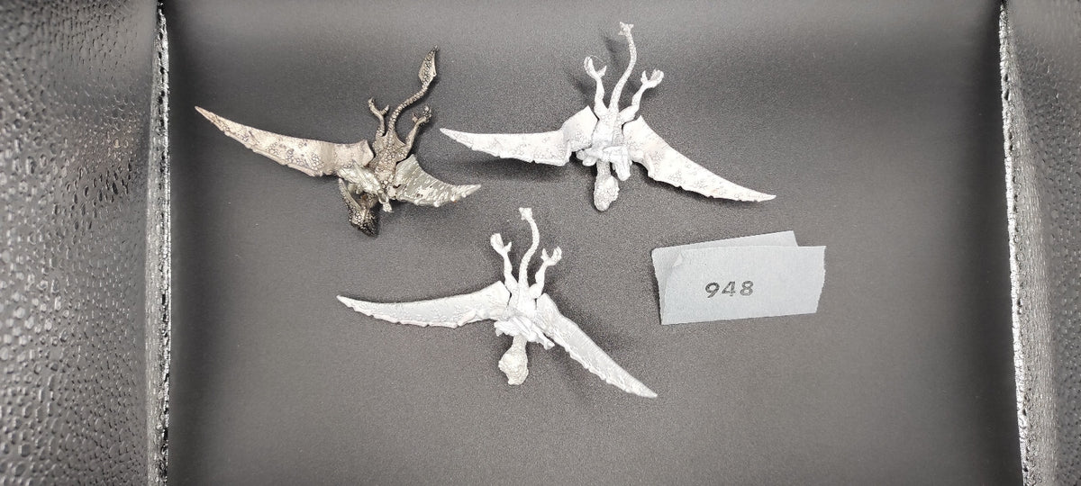 (3) Terradon Rider OOP METAL Lizardmen Warhammer Fantasy Miniatures -1047-