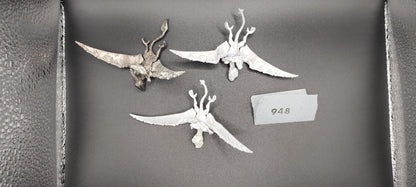 (3) Terradon Rider OOP METAL Lizardmen Warhammer Fantasy Miniatures -1047-