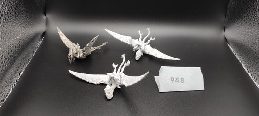 (3) Terradon Rider OOP METAL Lizardmen Warhammer Fantasy Miniatures -1047-