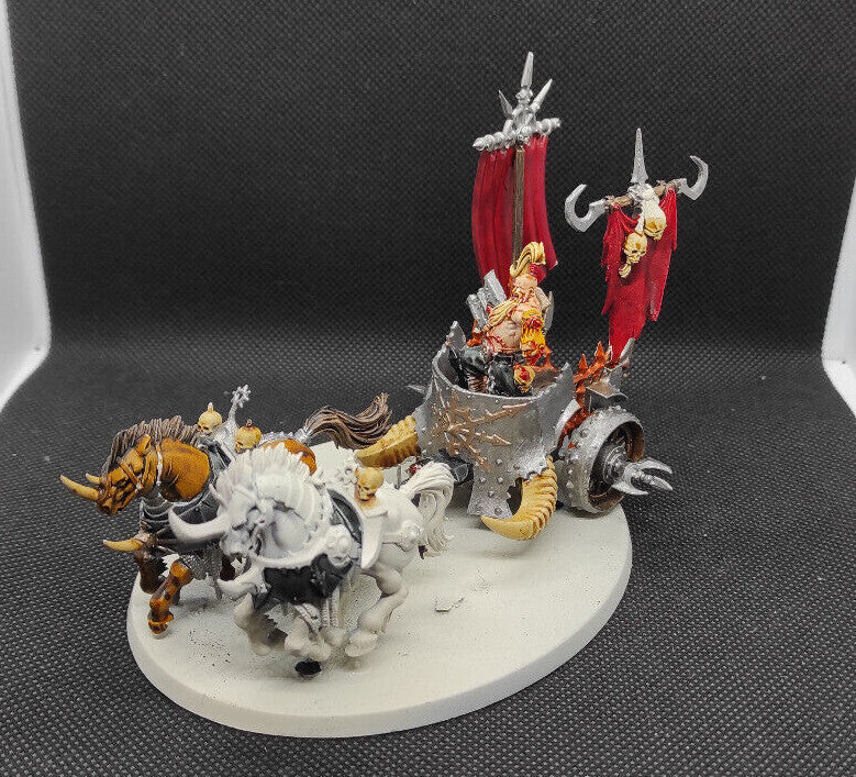 (1) Chaos Lord on Chariot Warriors of Chaos Warhammer Fantasy Miniatures -1332-