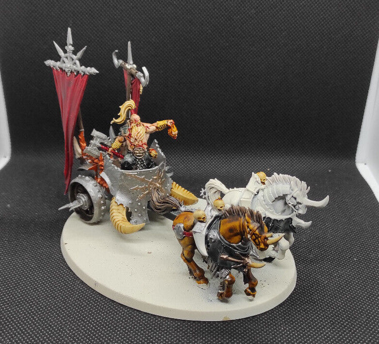 (1) Chaos Lord on Chariot Warriors of Chaos Warhammer Fantasy Miniatures -1332-