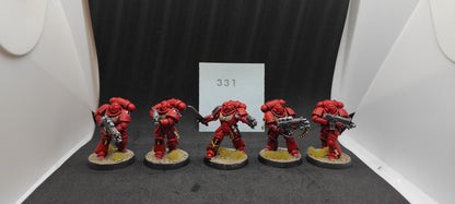 (5) Intercessors Painted Blood Angels Space Marines Warhammer 40k -2258-