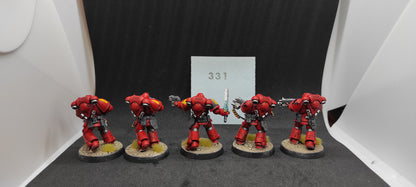 (5) Intercessors Painted Blood Angels Space Marines Warhammer 40k -2258-