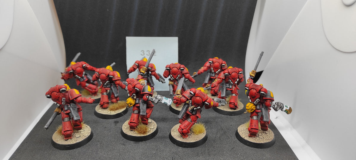 (10) Assault Intercessors Painted Blood Angels Space Marines Warhammer 40k -2259-