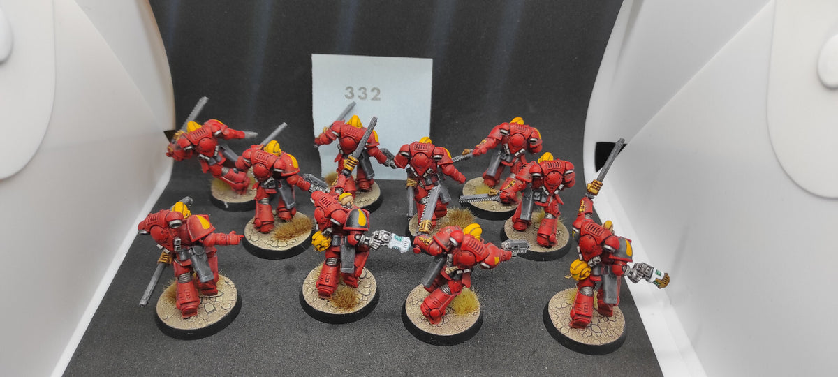 (10) Assault Intercessors Painted Blood Angels Space Marines Warhammer 40k -2259-