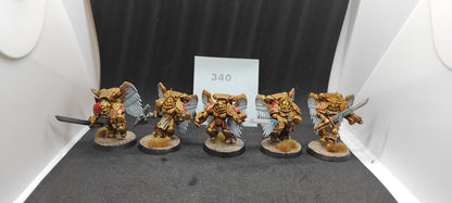 (5) Sanguinary Guards Painted Blood Angels Space Marines Warhammer 40k -2261-