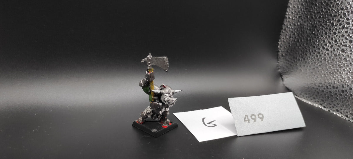 (1) Black Orc METAL Orcs & Goblins Warhammer Fantasy Miniatures -1599-