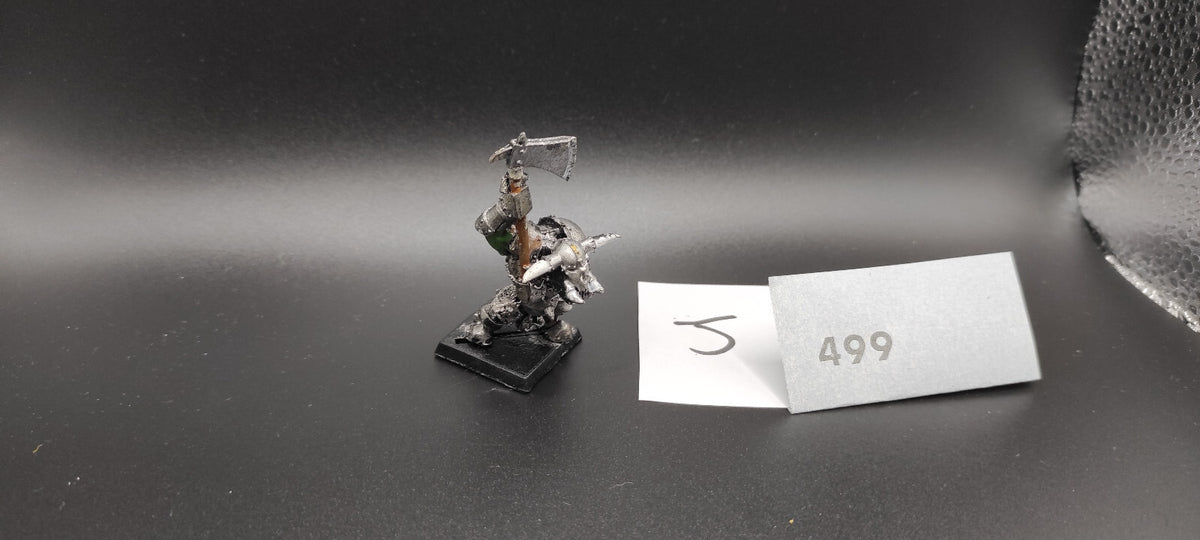(1) Black Orc METAL Orcs & Goblins Warhammer Fantasy Miniatures -1602-