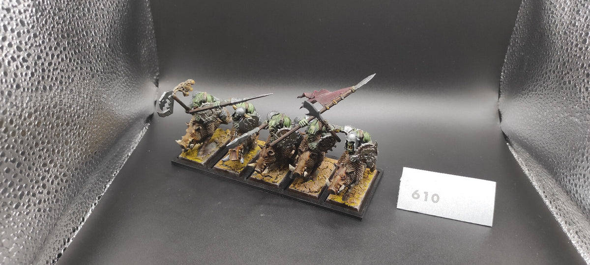 (5) Orc Boar Boyz Riders Orcs & Goblins Warhammer Fantasy Miniatures -1610-