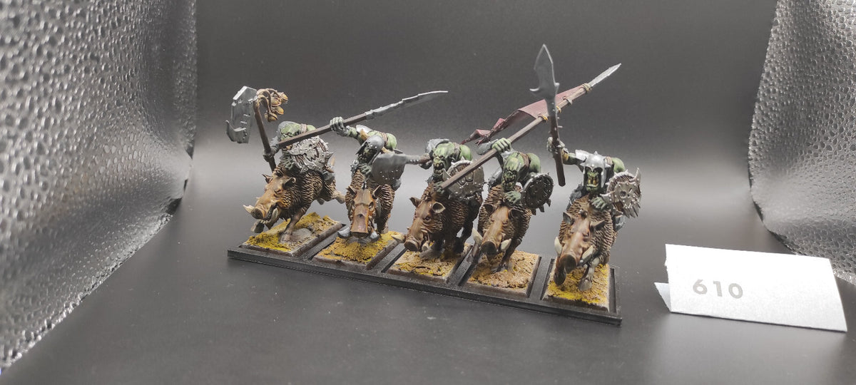 (5) Orc Boar Boyz Riders Orcs & Goblins Warhammer Fantasy Miniatures -1610-