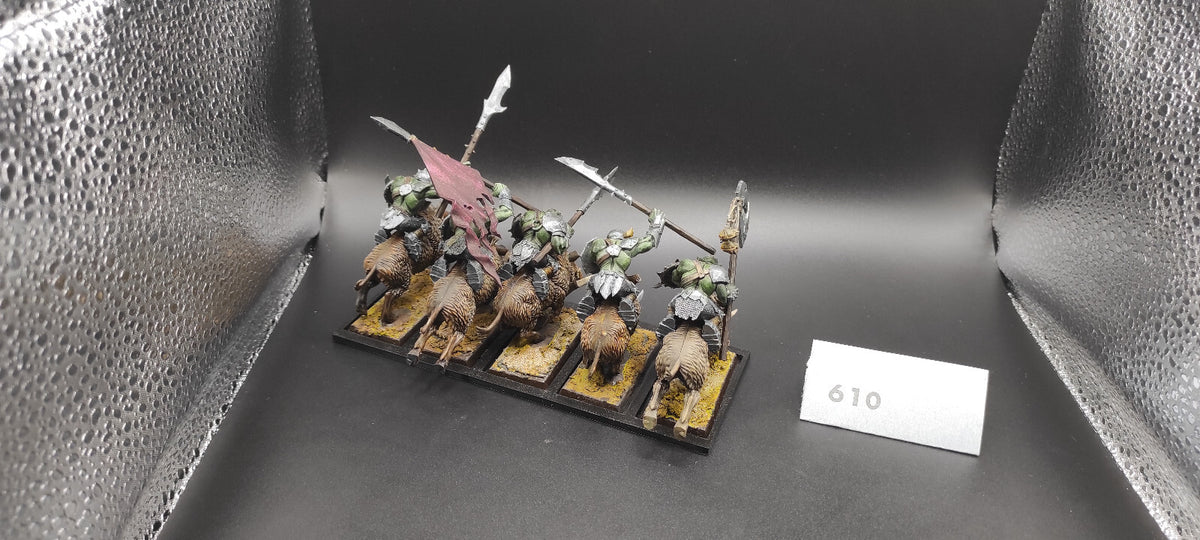 (5) Orc Boar Boyz Riders Orcs & Goblins Warhammer Fantasy Miniatures -1610-
