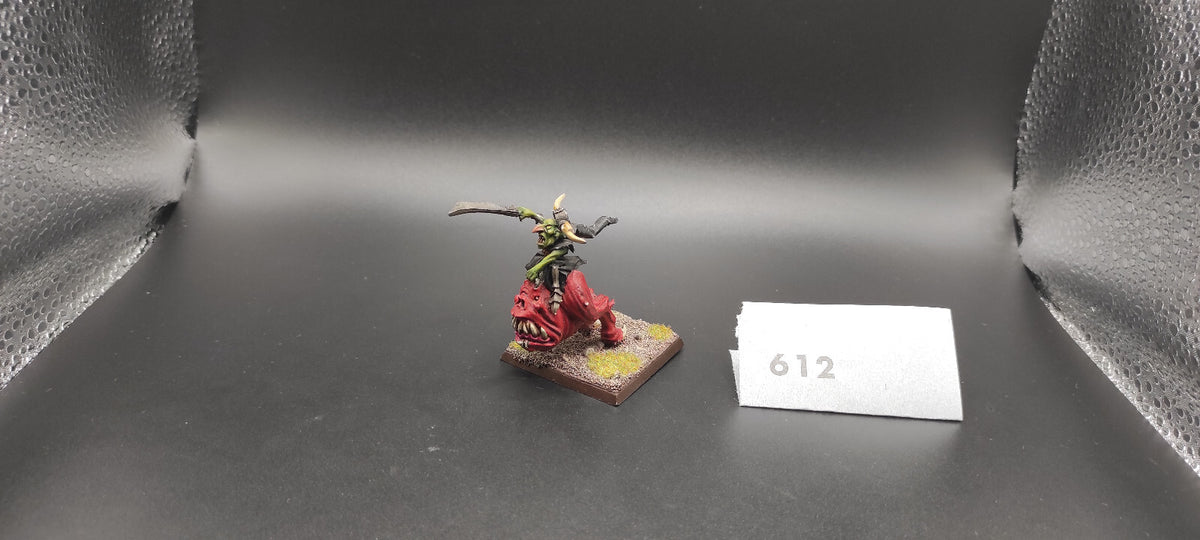 (1) Goblin Warboss Great Cave Squig Metal Orcs & Goblins Warhammer Fantasy Miniatures -1612-