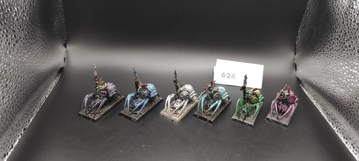 (6) Grot Spider Riders Orcs & Goblins Warhammer Fantasy Miniatures -1628-