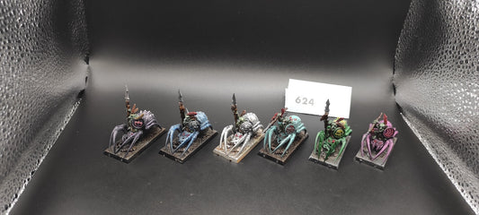 (6) Grot Spider Riders Orcs & Goblins Warhammer Fantasy Miniatures -1628-