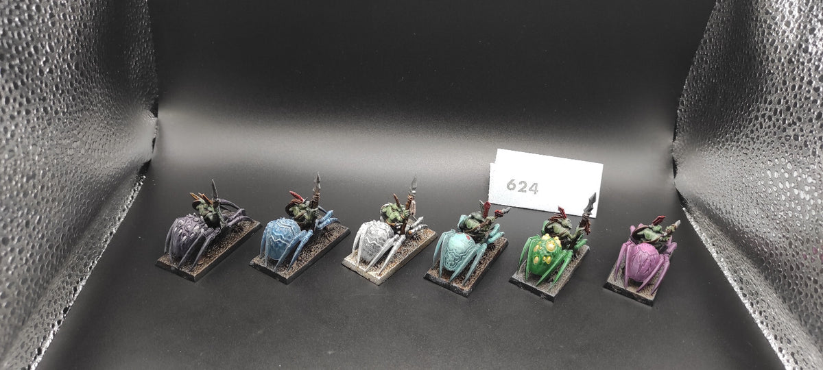 (6) Grot Spider Riders Orcs & Goblins Warhammer Fantasy Miniatures -1628-