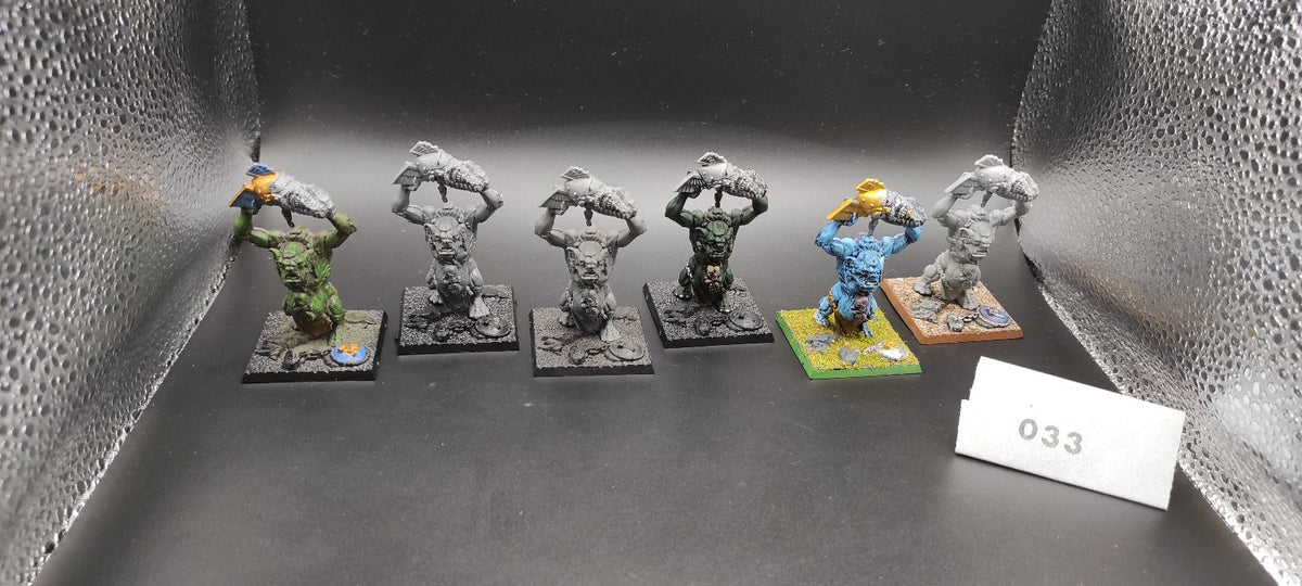 (6) Stone Troll Battle for Skull Pass Orcs & Goblins Warhammer Fantasy Miniatures -1652-