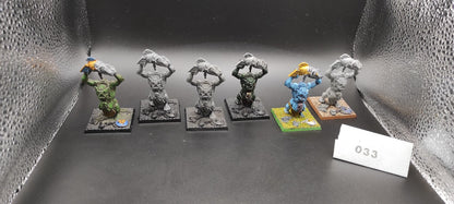 (6) Stone Troll Battle for Skull Pass Orcs & Goblins Warhammer Fantasy Miniatures -1652-