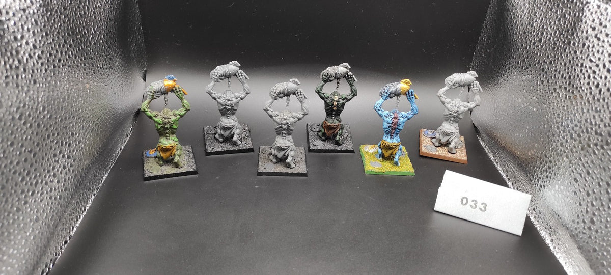 (6) Stone Troll Battle for Skull Pass Orcs & Goblins Warhammer Fantasy Miniatures -1652-