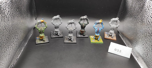(6) Stone Troll Battle for Skull Pass Orcs & Goblins Warhammer Fantasy Miniatures -1652-