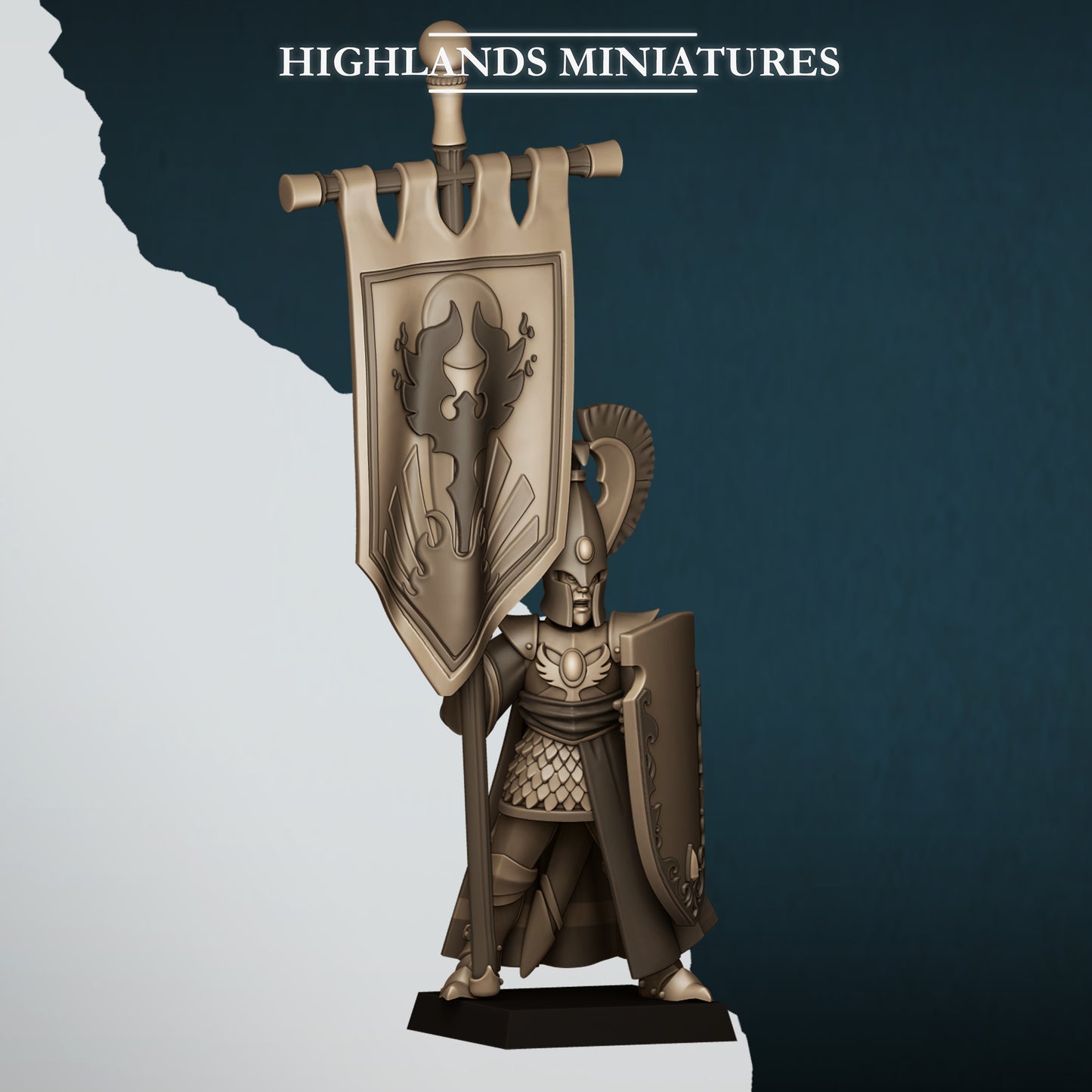 Dismounted Aegean Lord BSB - Highlands Miniatures (1)