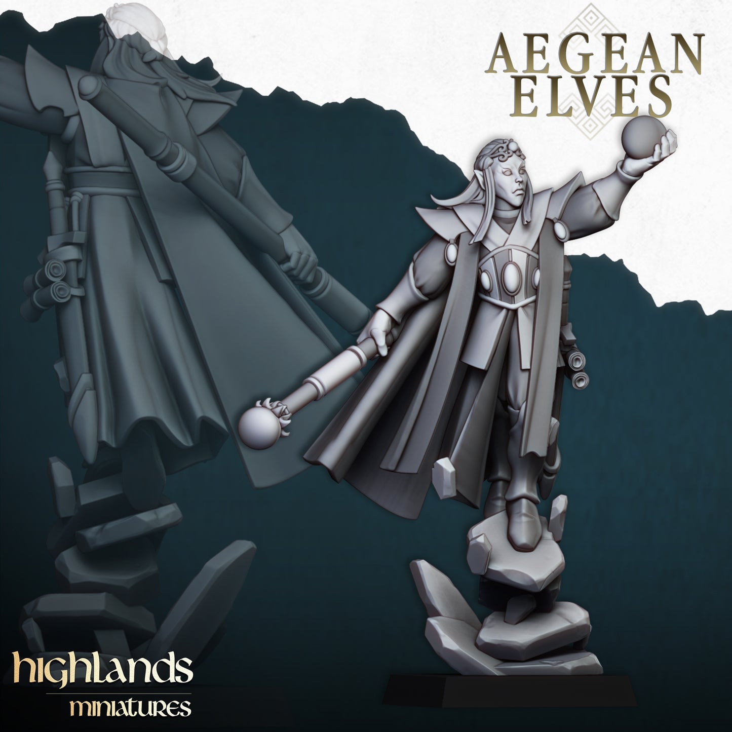 Aegean Elf Mage - Highlands Miniatures (1)