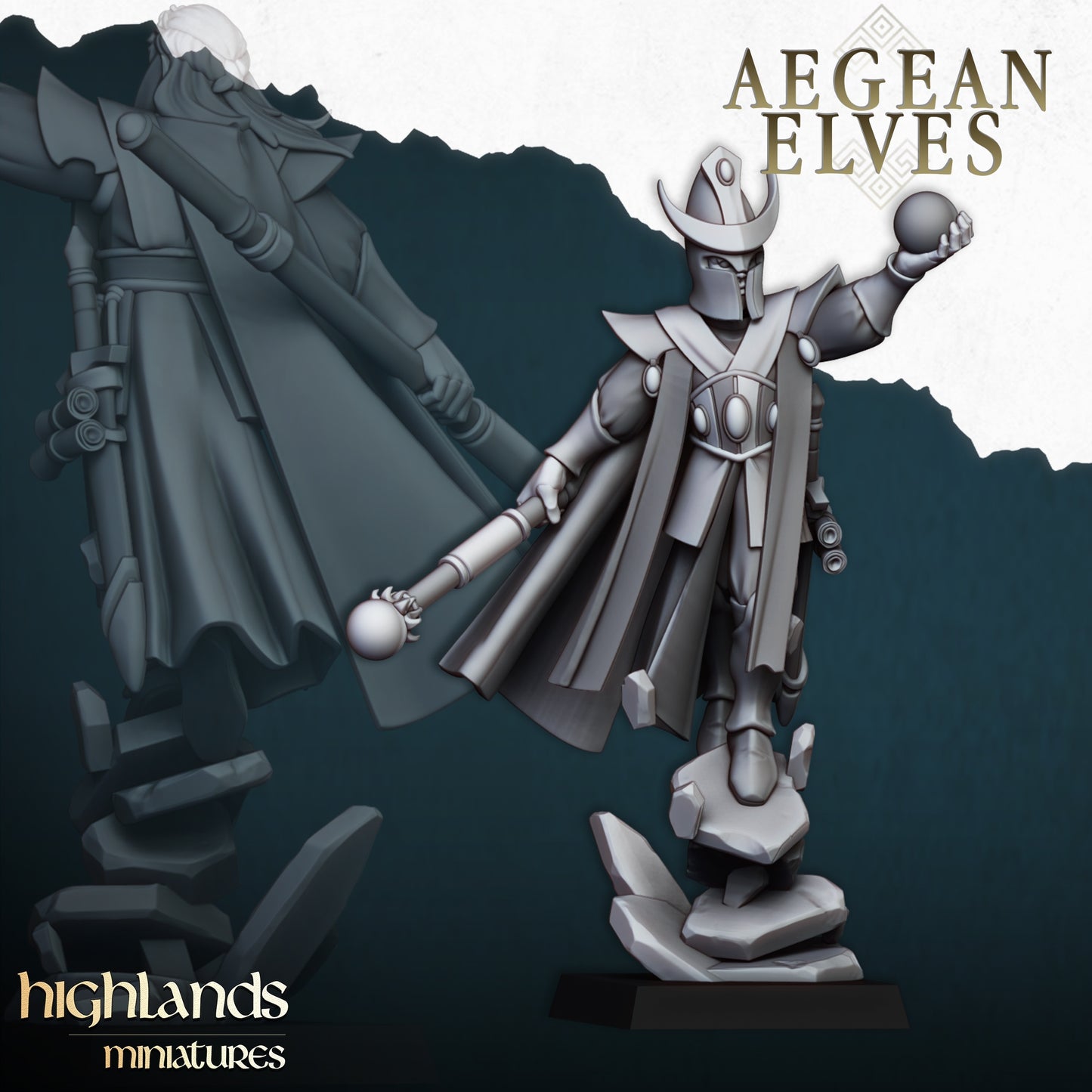 Aegean Elf Mage - Highlands Miniatures (1)