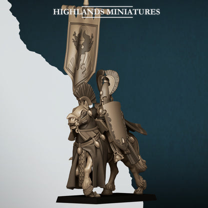Mounted Aegean Lord BSB - Highlands Miniatures (1)