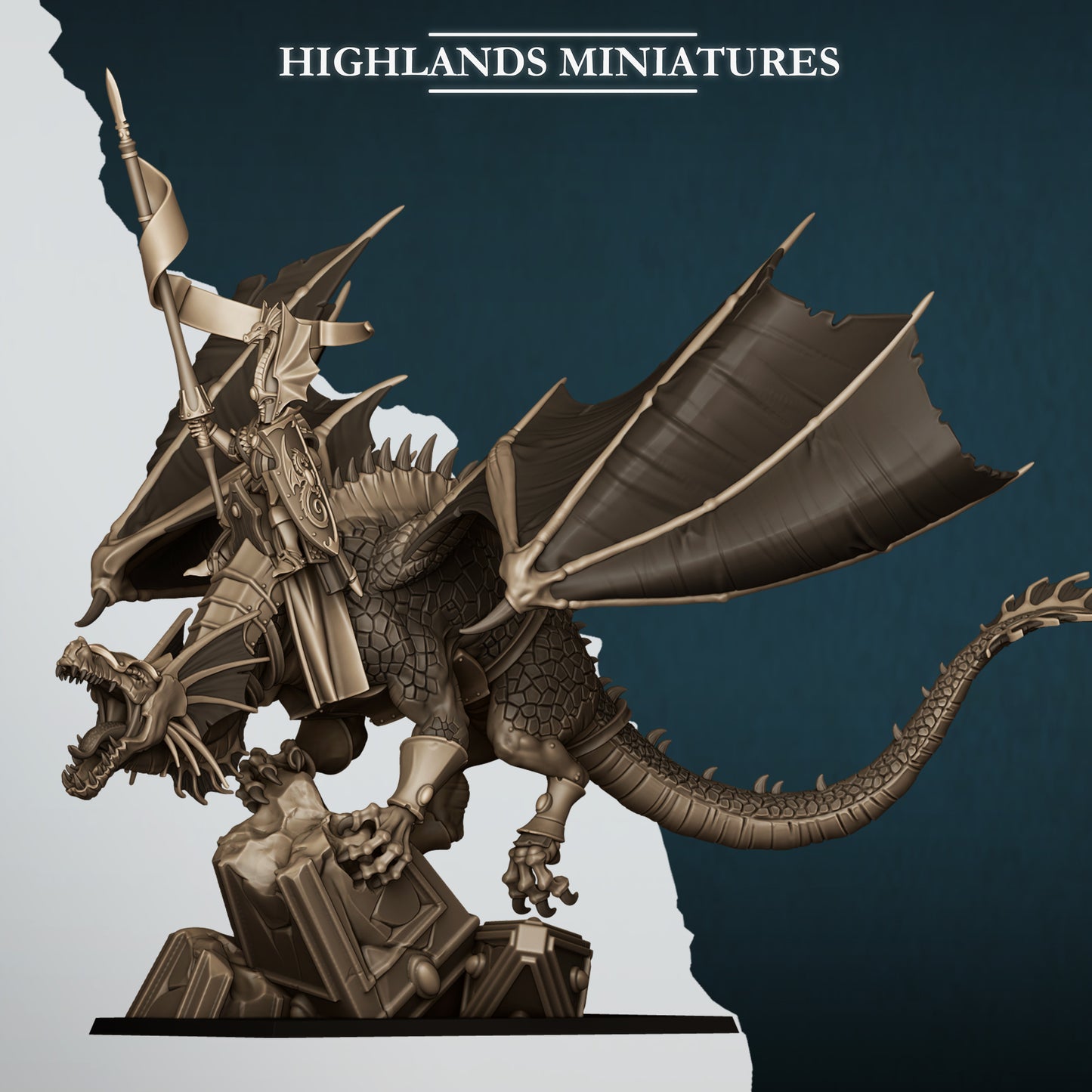 Aegean Elf Prince on Dragon or Mage - Highlands Miniatures (1)