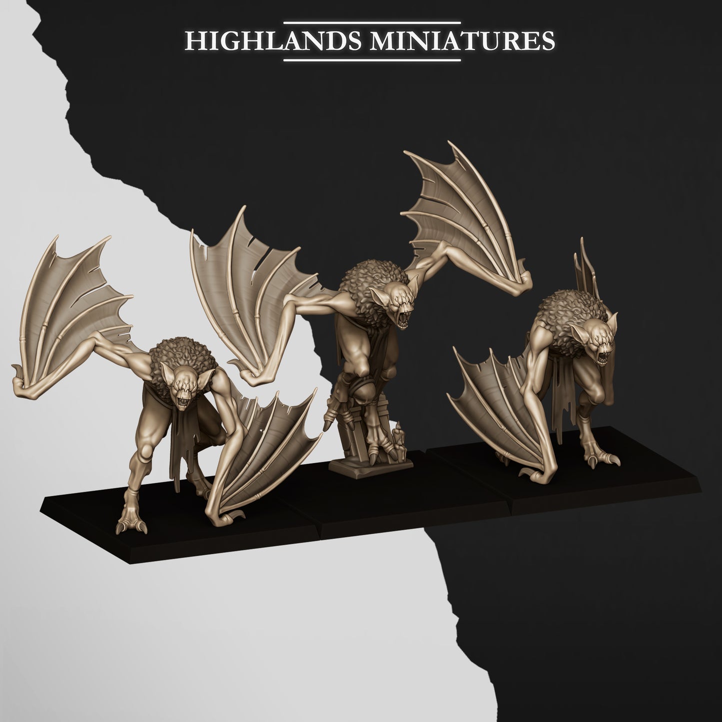 Crypt Bats - Highlands Miniatures (3)