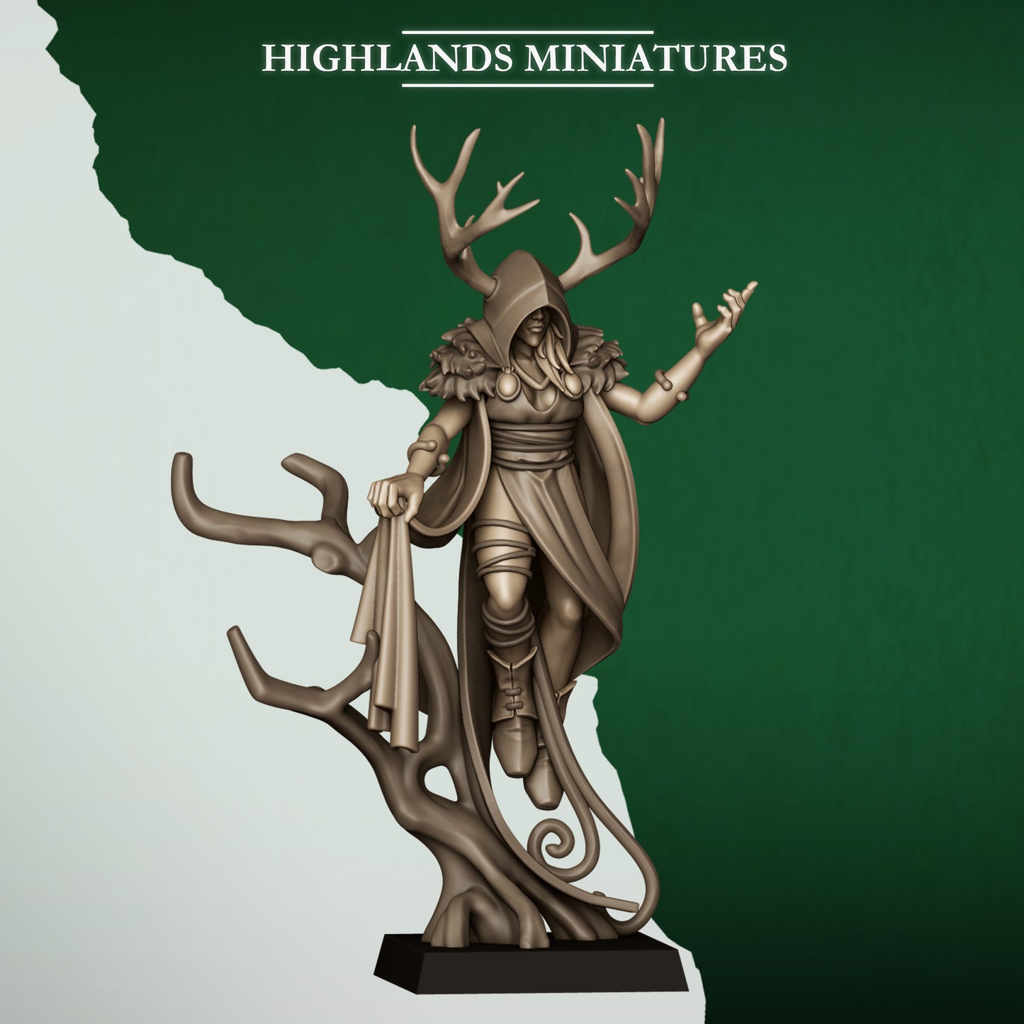 Female Feral Elf Druid - Highlands Miniatures (1)