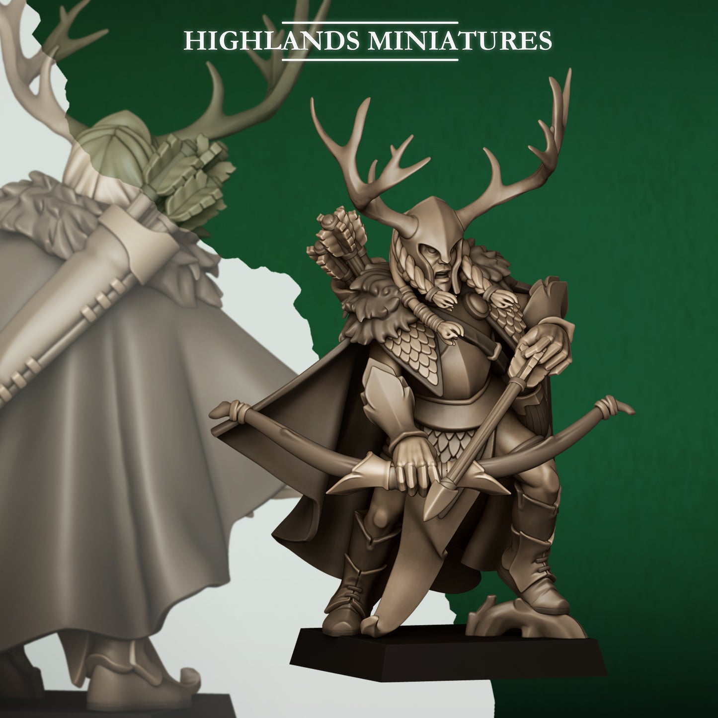 Feral Elf Highborn with Bow - Highlands Miniatures (1)