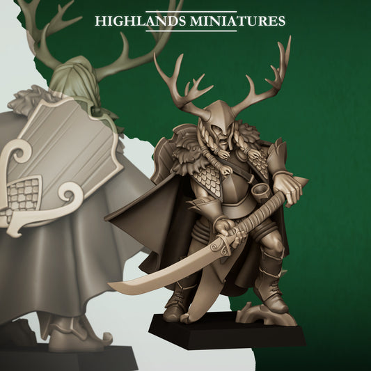 Feral Elf Highborn with Spear - Highlands Miniatures (1)