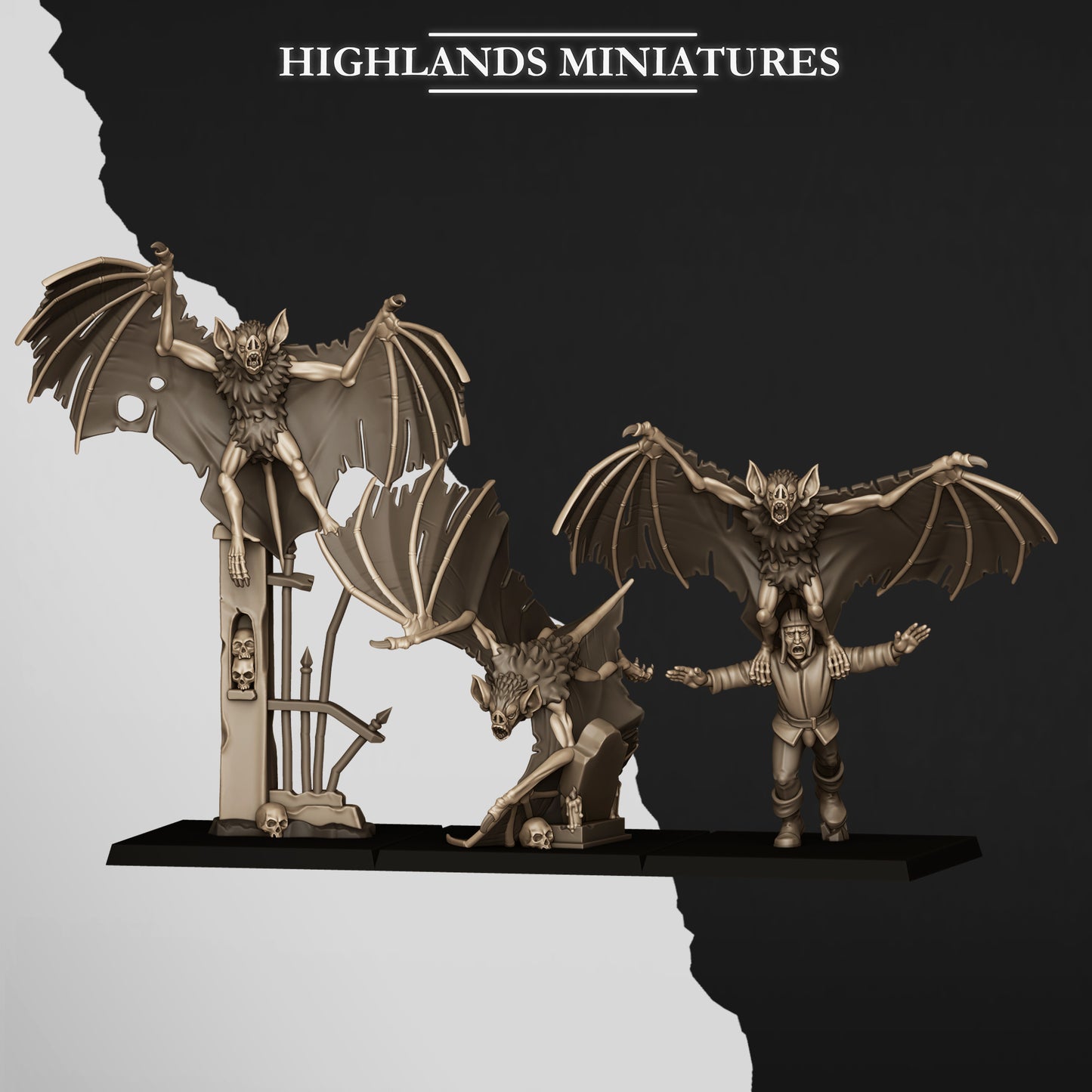Giant Bats - Highlands Miniatures (3)