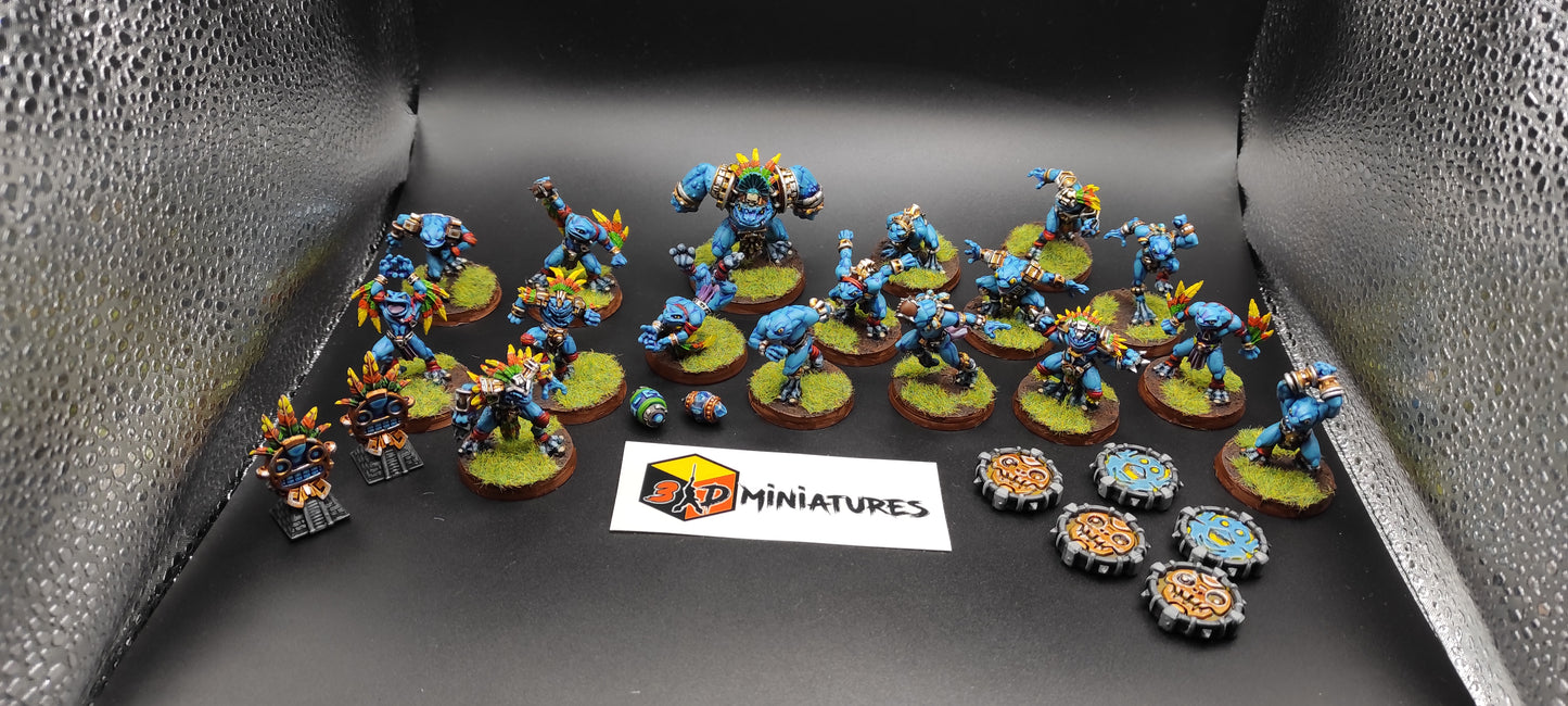 Compatible second hand blood bowl Fantasy Football Team Lizardmen Slann Resin Painted