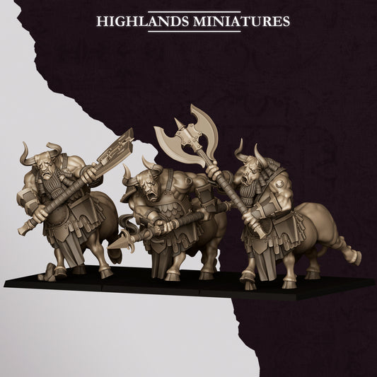 Marduk Minotaur Unit with Great Weapons - Highlands Miniatures (3)