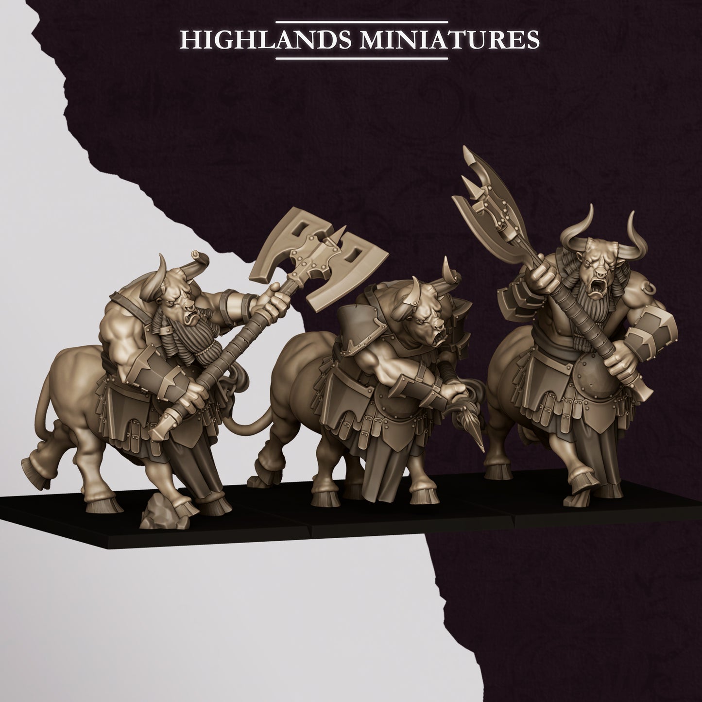 Marduk Minotaur Unit with Great Weapons - Highlands Miniatures (3)