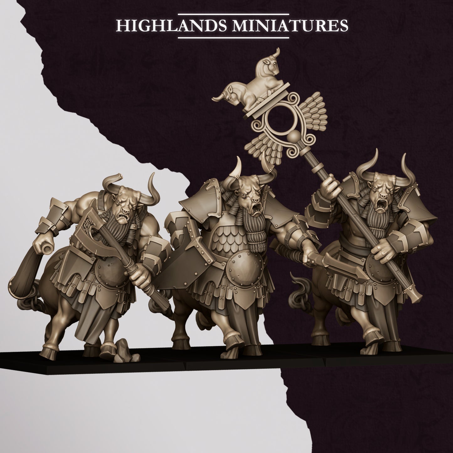 Marduk Minotaur Unit Command Group CMD - Highlands Miniatures (3)