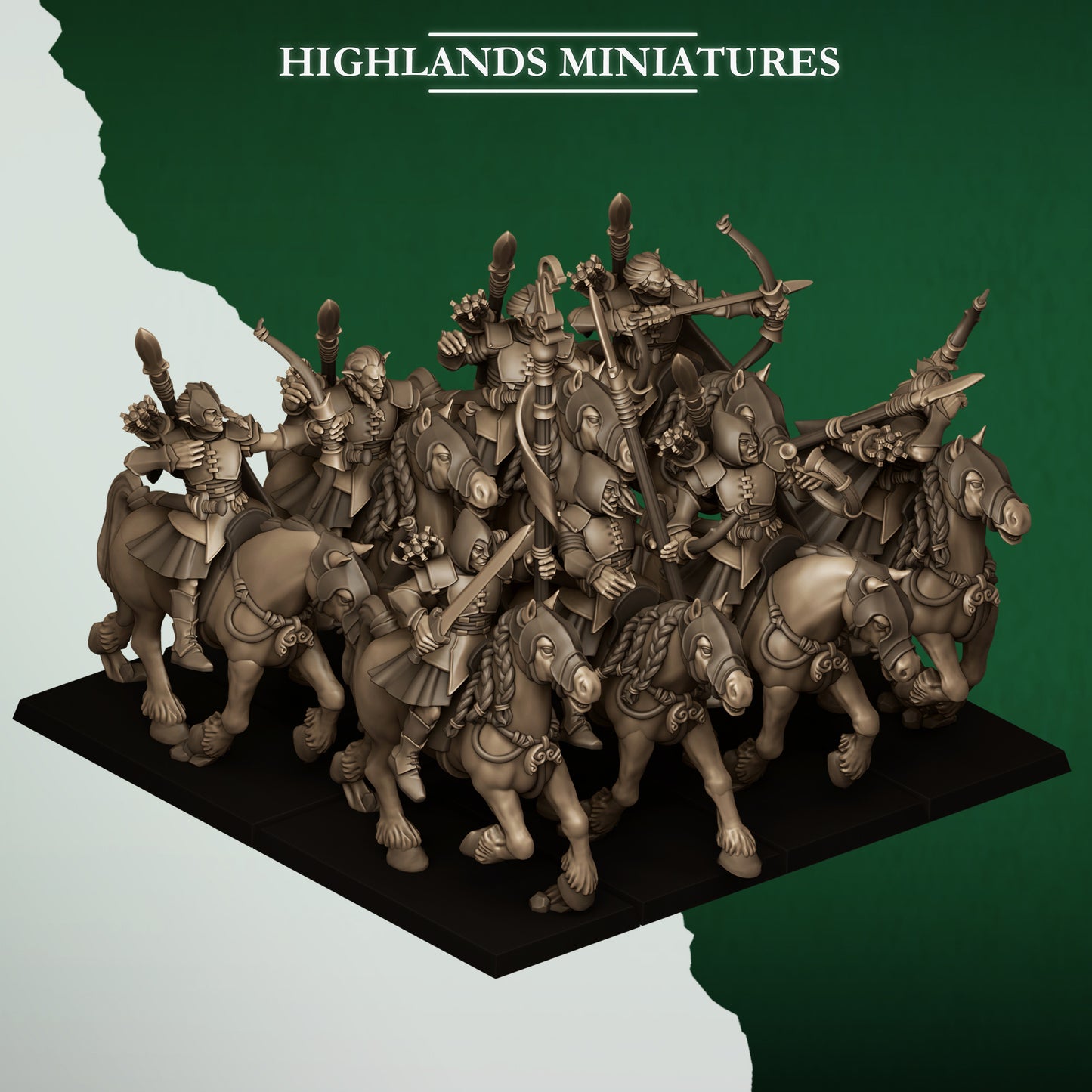 Mounted Feral Archers - Highlands Miniatures (5)