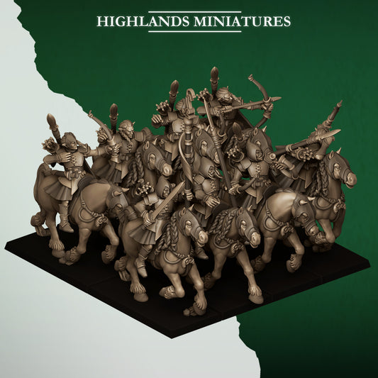 Mounted Feral Archers - Highlands Miniatures (5)